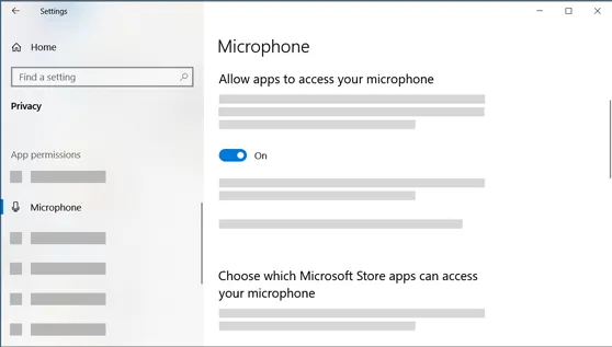 Allow microphone access on windows 10