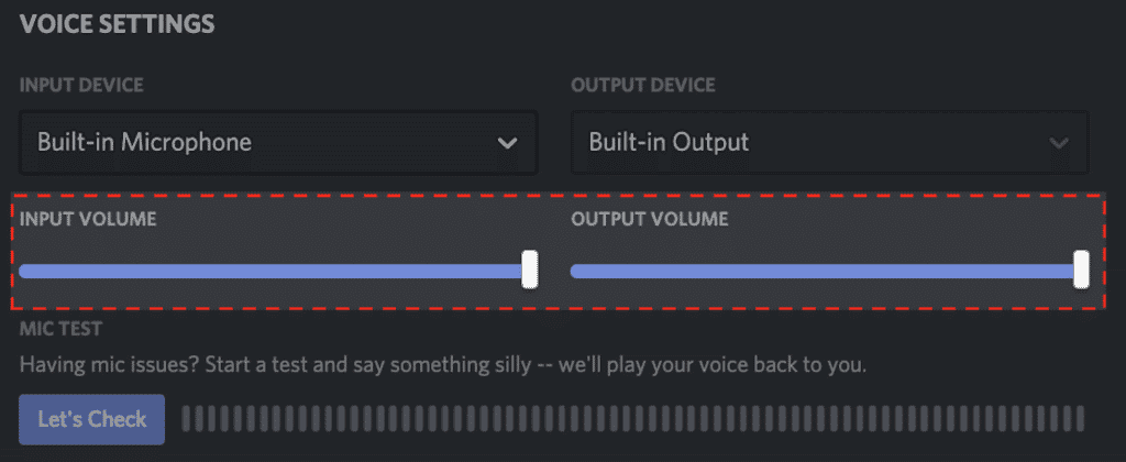 Modify audio settings of discord
