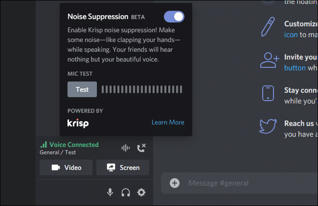 Discord Noise suppression feature