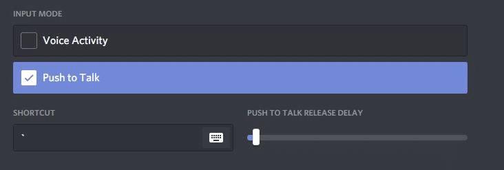 Use Push to talk in discord