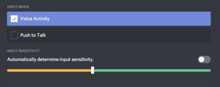 Use voice activity in discord