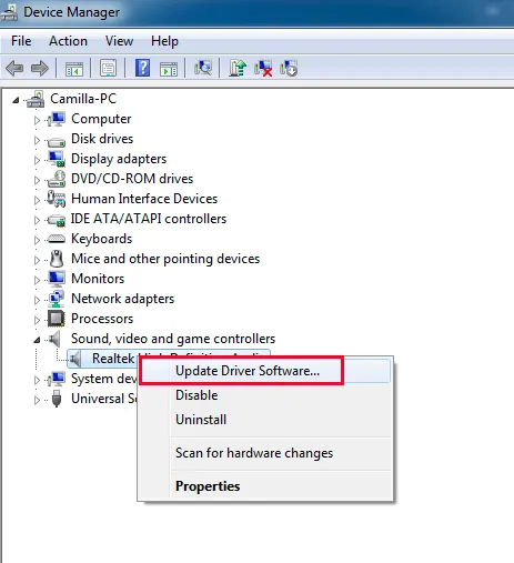 driver settings