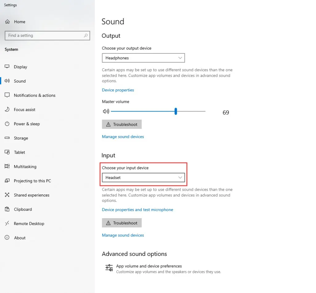 Headset Mic the Default Input Device