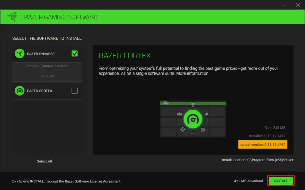 Razer Synapse software