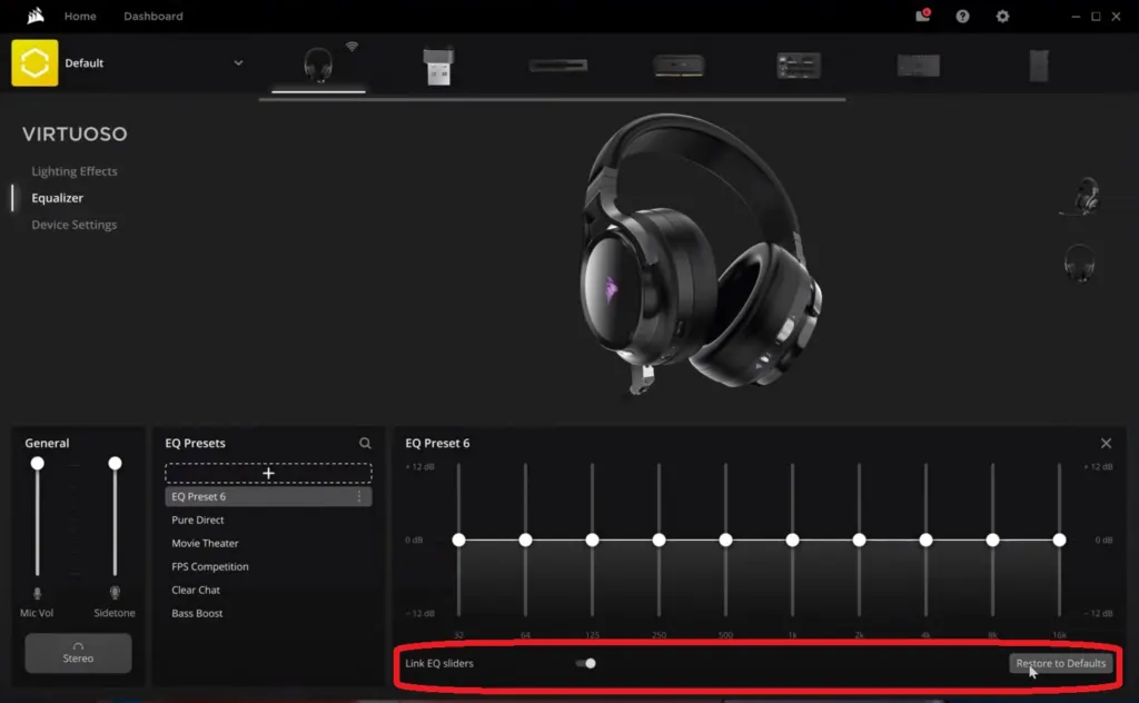 change icue settings